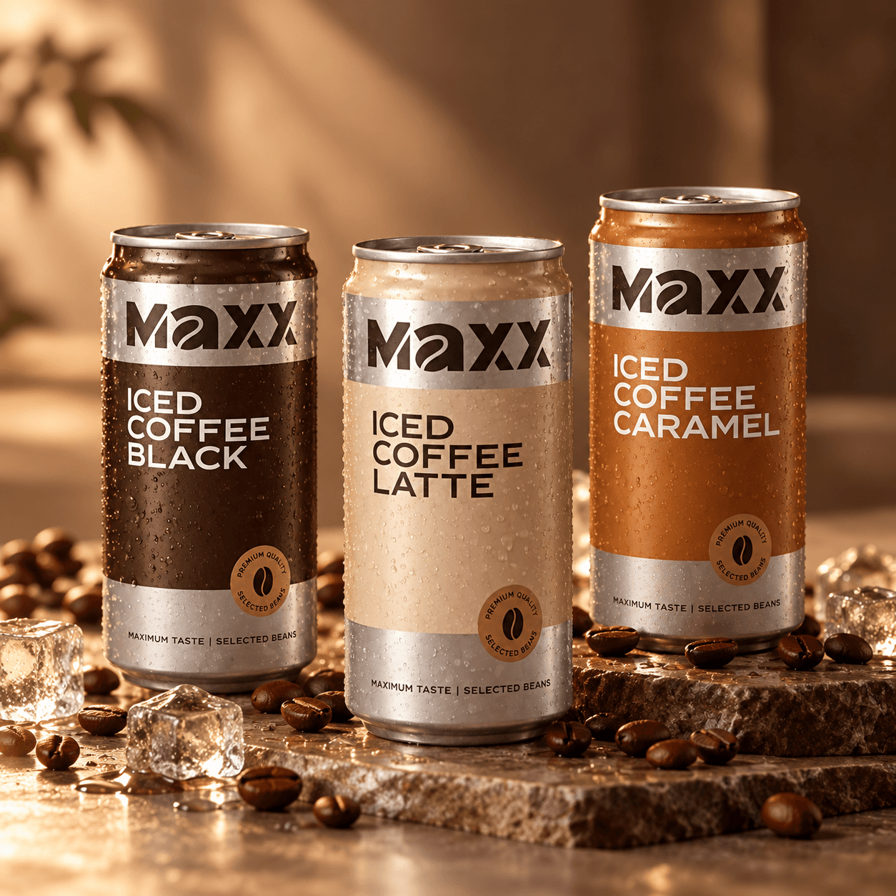MAXX Iced Coffee Black, Latte և Caramel